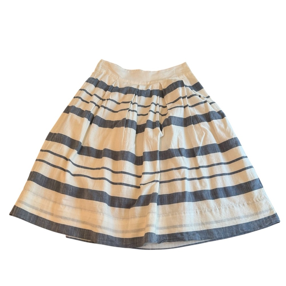 NWT G.H Bass & Co Blue Cream Striped Skirt Size 4 A-line